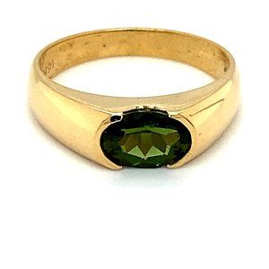 Chrome Tourmaline 1.00ct Solid 18K Gold Ring